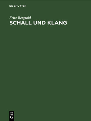 cover image of Schall und Klang